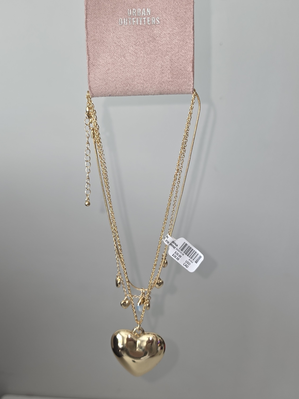 Urban Outfitters Gold Heart Pendant Layered Necklace